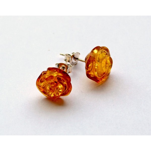 Amber-silver-earring